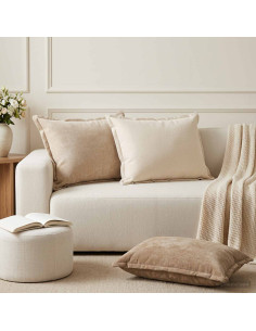Federa 6 pz HOUTEN Crema 50 x 75 cm Tessuto Chenille
