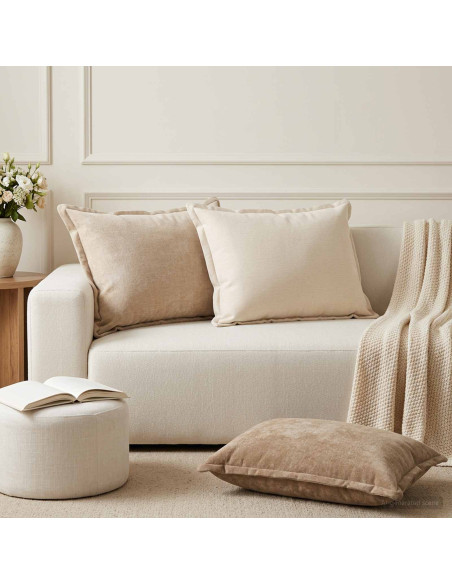 Federa 6 pz HOUTEN Crema 50 x 75 cm Tessuto Chenille