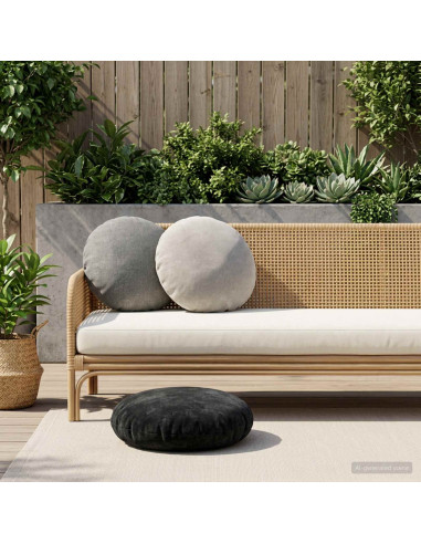 Federa 2 pz HEERLEN Antracite Ø 50 cm Tessuto Chenille