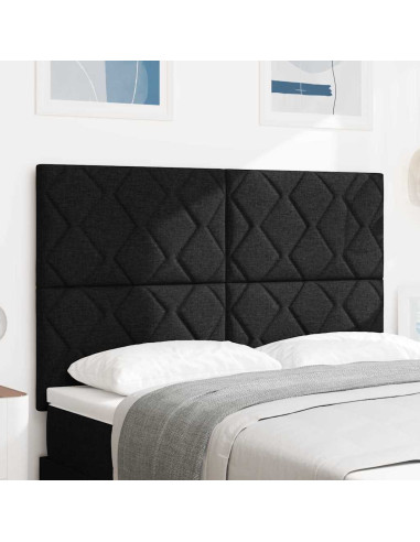 Testiera LED Nero 160 cm Tessuto