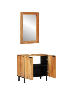 Set di Armadi da Bagno 2 pz Naturale 62 x 33 x 58 cm 2