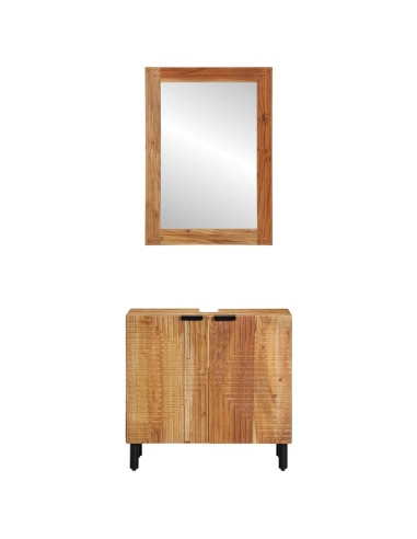 Set di Armadi da Bagno 2 pz Naturale 62 x 33 x 58 cm
