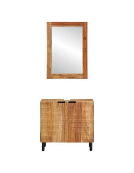 Set di Armadi da Bagno 2 pz Naturale 62 x 33 x 58 cm