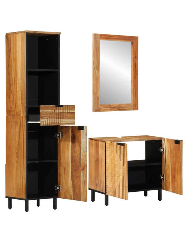 Set di Armadi da Bagno 3 pz Naturale 38 x 33 x 160 cm