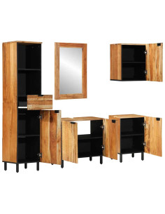 Set di Armadi da Bagno 5 pz Naturale 38 x 33 x 160 cm 2