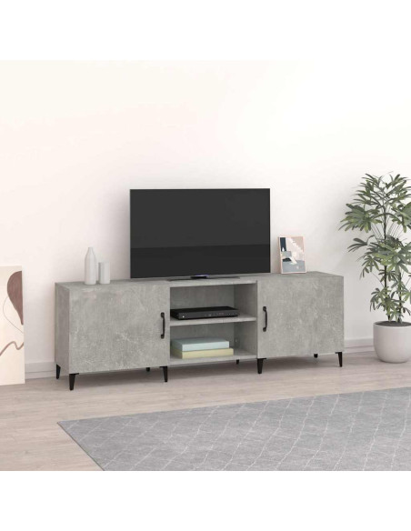 Mobile Porta TV Grigio Cemento 150x30x50cm in Legno Multistrato