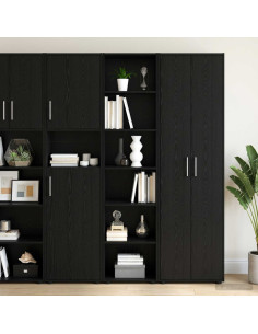 Credenza Rovere Nero 45 x 41 x 185 cm Legno ingegnerizzato