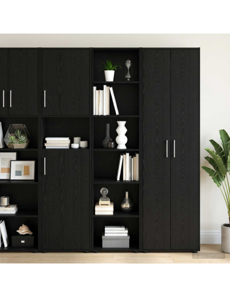 Credenza Rovere Nero 45 x 41 x 185 cm Legno ingegnerizzato
