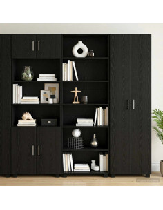 Credenza Rovere Nero 70 x 41 x 185 cm Legno ingegnerizzato
