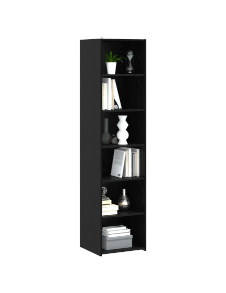 Credenza Rovere Nero 45 x 41 x 185 cm Legno ingegnerizzato