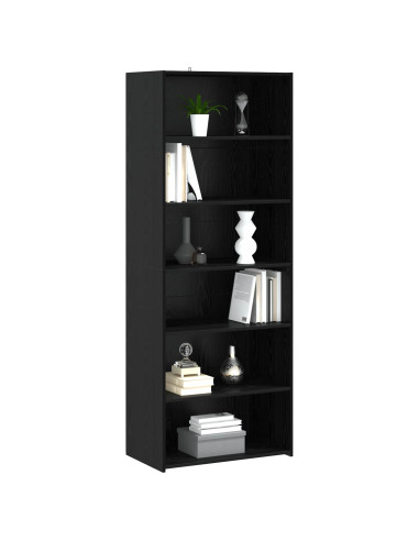 Credenza Rovere Nero 70 x 41 x 185 cm Legno ingegnerizzato