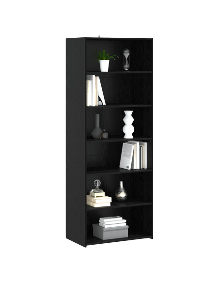 Credenza Rovere Nero 70 x 41 x 185 cm Legno ingegnerizzato