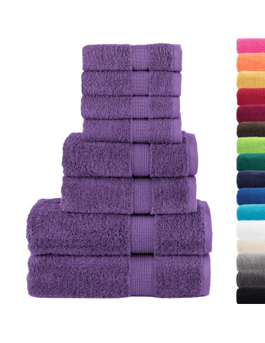 Set ASciugamani SOLUND 8 pz Viola 600 gsm