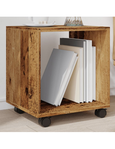 Mobiletto con Ruote Legno Antico 37x33x42,5 cm in Truciolato