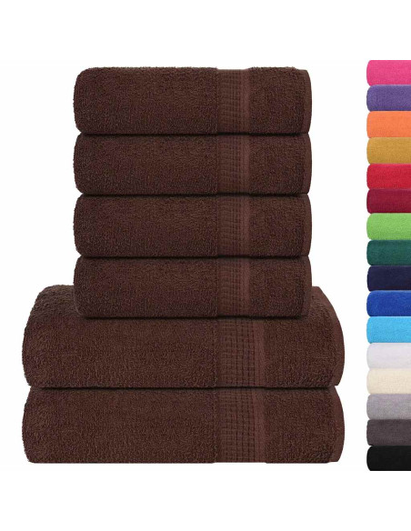 Set di asciugamani 6 pezzi FROGN Marrone 360 g/m²