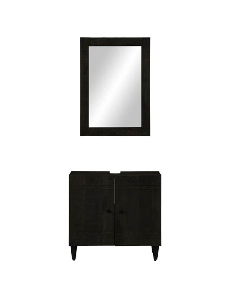 Set Mobili da Bagno 2pz in Legno Massello di Mango