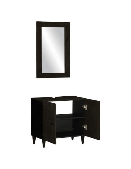 Set Mobili da Bagno 2pz in Legno Massello di Mango