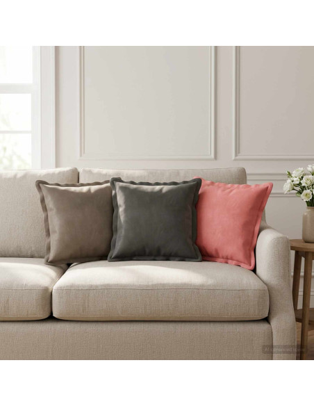 Cuscino con cuscino HOUTEN 12 pz Grigio Chiaro Velluto