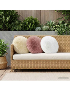 Cuscino con cuscino HEERLEN 2 pz Bianco Fleece PV