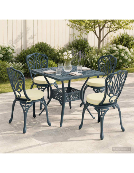 Cuscini per Sedia in 4 Pezzi SOEST 4 pz 100% Poliestere Crema