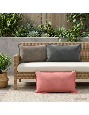 Cuscino con cuscino HOUTEN 6 pz Grigio Scuro Velluto