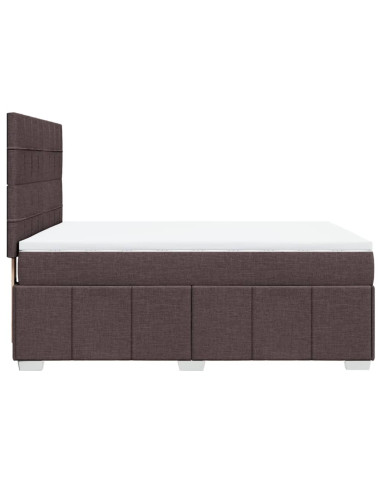 Giroletto a Molle con Materasso Marrone Scuro 160x200cm Tessuto