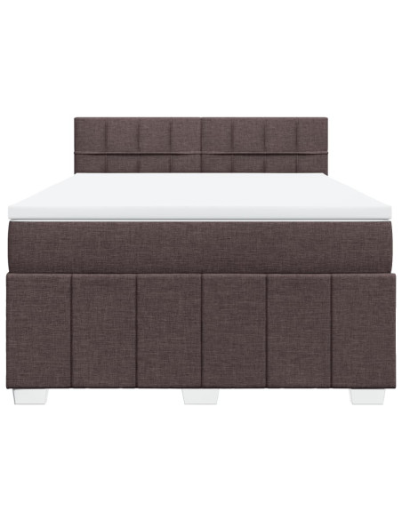 Giroletto a Molle con Materasso Marrone Scuro 160x200cm Tessuto