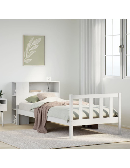 Letto con Libreria senza Materasso 75x190 cm in Legno Pino