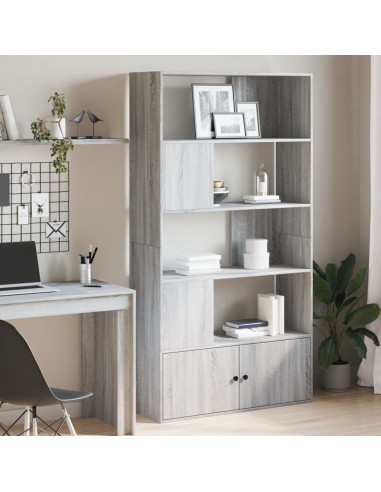 Libreria Grigio Sonoma 100x36x189 cm in Legno Multistrato