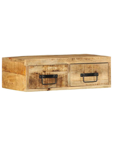 Mobile TV a Parete 60x30x19 cm Legno Grezzo Massello di Mango