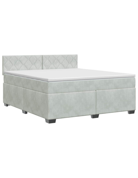 Letto box spring con materasso Grigio Chiaro 180 x 200 cm