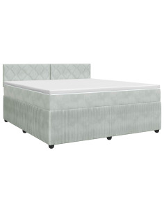 Letto box spring con materasso Grigio Chiaro 180 x 200 cm