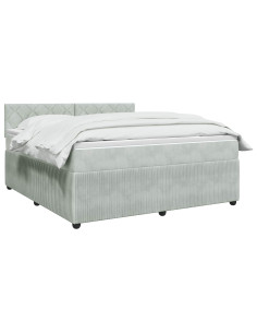 Letto box spring con materasso Grigio Chiaro 180 x 200 cm 2