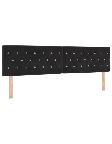 Letto a molle con testiera Nero 200 x 180 cm Velluto