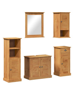 Set di mobili per il bagno VIGO 5 pz Marrone miele 2
