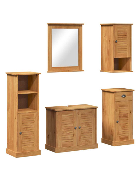 Set di mobili per il bagno VIGO 5 pz Marrone miele