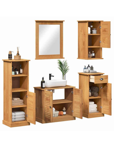 Set di mobili per il bagno VIGO 5 pz Marrone miele