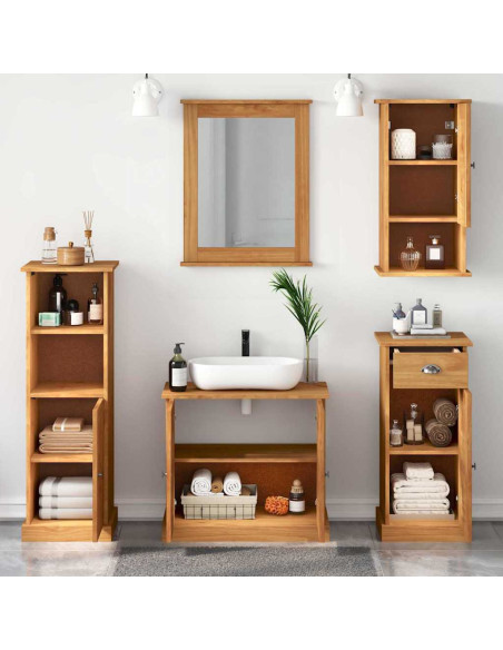 Set di mobili per il bagno VIGO 5 pz Marrone miele