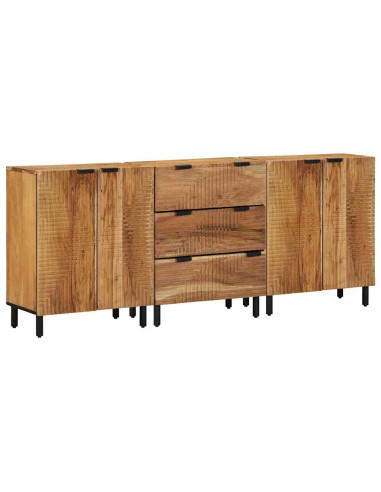 Set di Credenze 3 pz 180 x 33 x 75 cm Legno di Acacia Massello