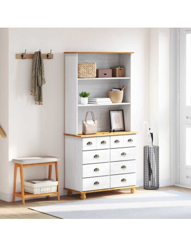 Gabbia con cassetto ASKIM Bianco 91 x 40 x 184 cm Pino massello