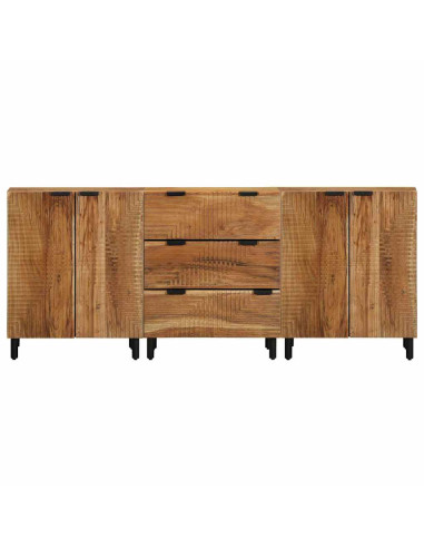 Set di Credenze 3 pz 180 x 33 x 75 cm Legno di Acacia Massello