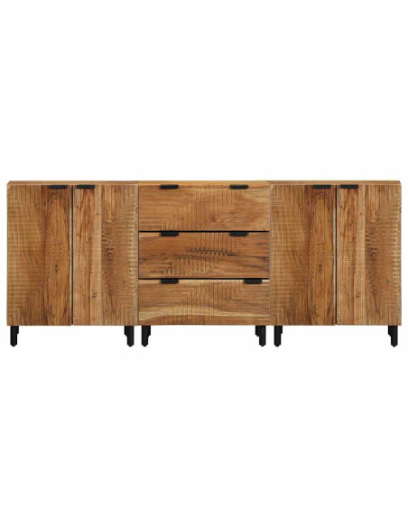 Set di Credenze 3 pz 180 x 33 x 75 cm Legno di Acacia Massello