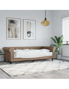 Divano Letto con Materasso Cappuccino 90x200 cm in Similpelle