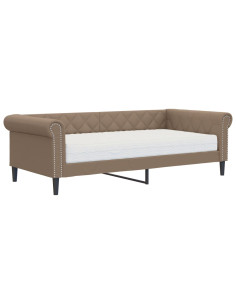 Divano Letto con Materasso Cappuccino 90x200 cm in Similpelle 2