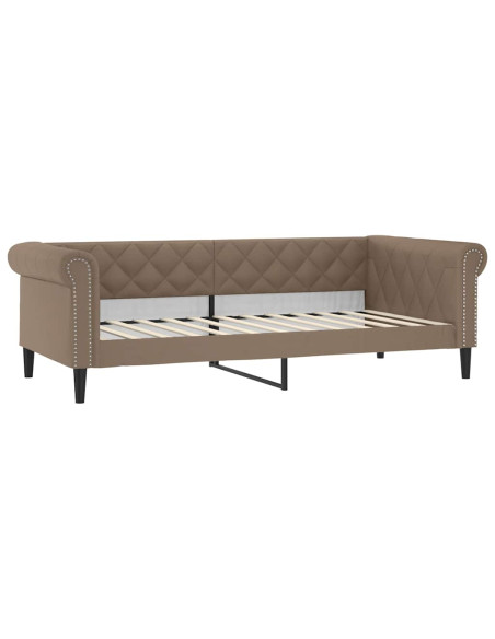 Divano Letto con Materasso Cappuccino 90x200 cm in Similpelle