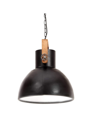 Lampada a Sospensione Industriale 25 W Nera Rotonda 40 cm E27