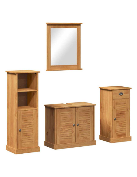 Set di mobili per il bagno VIGO 4 pz Marrone miele