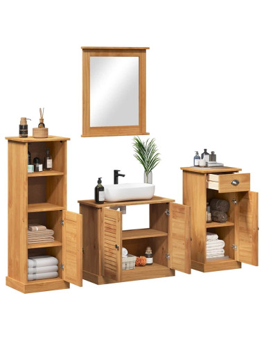 Set di mobili per il bagno VIGO 4 pz Marrone miele
