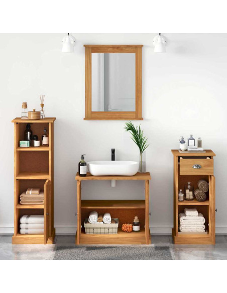 Set di mobili per il bagno VIGO 4 pz Marrone miele
