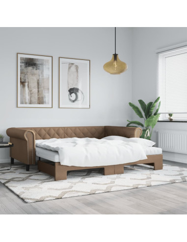 Divano Letto Estraibile Materassi Cappuccino 90x200 Similpelle